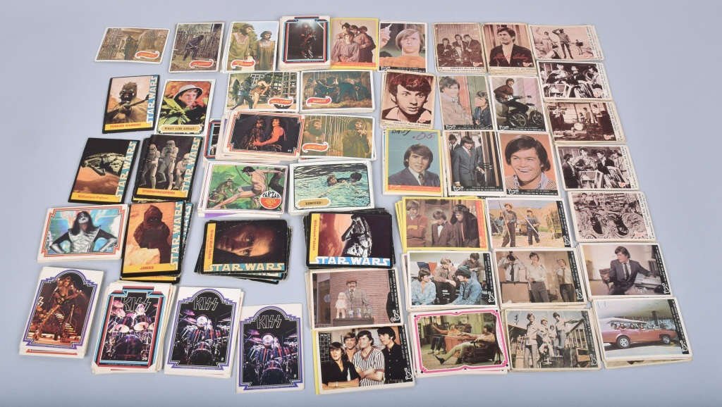 MONKEES, PLANET OF APE, KISS, More TRADING CARDS: Huge lot of vintage trading cards includes Kiss, Planet of the Apes, Monkees, Tarzan, Star Wars, and More. Very Good