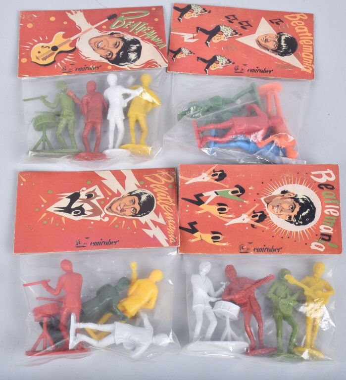 4 PACKAGES OF BEATLES FIGURES MIP (1 of 3)