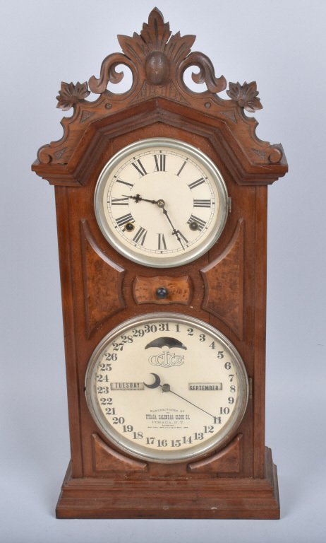 ANTIQUE ITHACA CALEDAR CLOCK Pat August 28, 1866 (1 of 7)