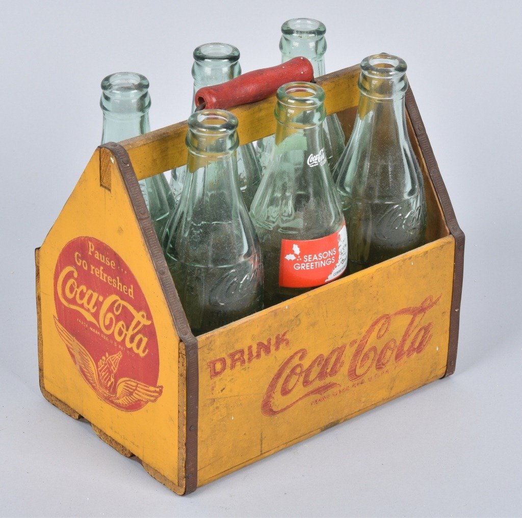 COCA COLA WOOD SIX PACK CARRIER, VINTAGE (1 of 2)
