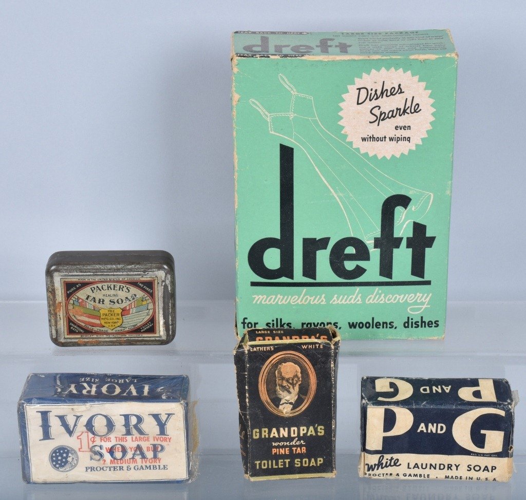 Lot of 5 VINTAGE SOAP ADVERTISING ITEMS (1 of 3)