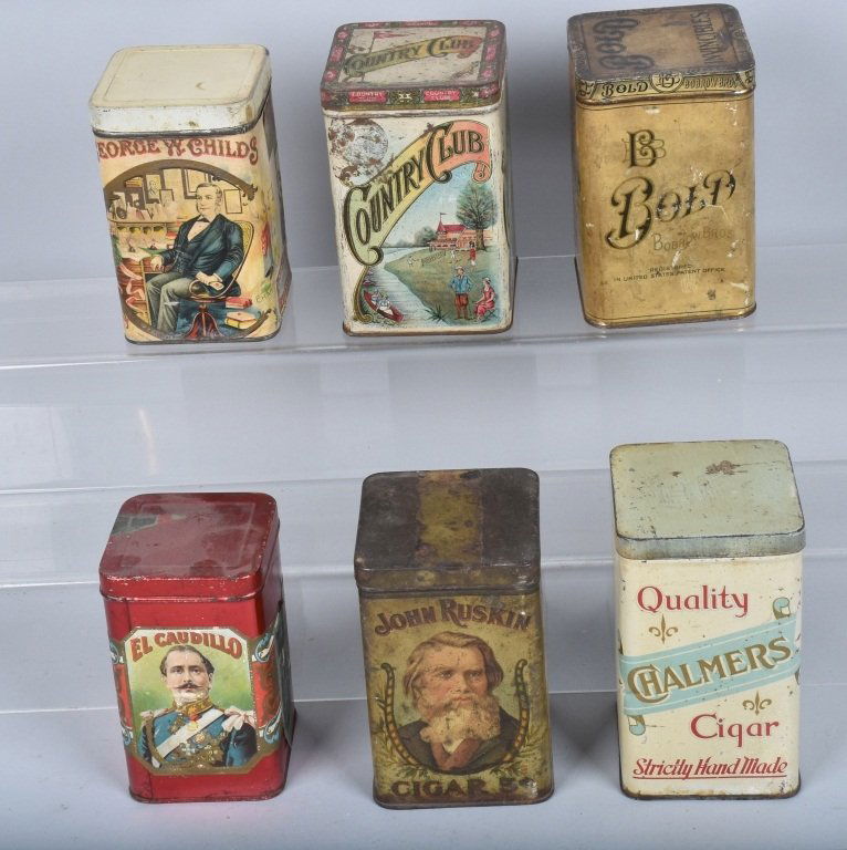 6- VINTAGE CIGAR TINS (1 of 4)