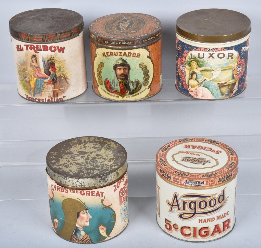 5- VINTAGE CIGAR TINS (1 of 4)