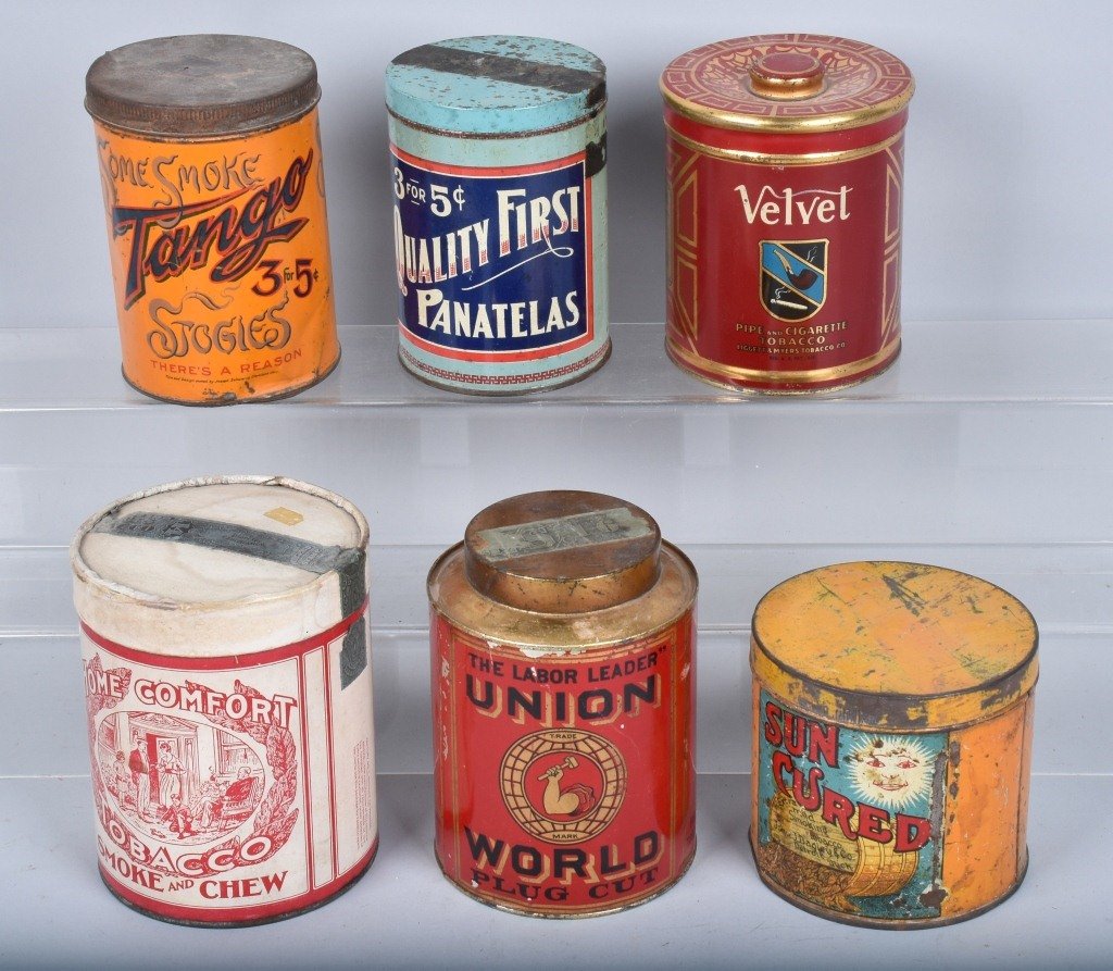 6- VINTAGE TOBACCO TINS (1 of 4)