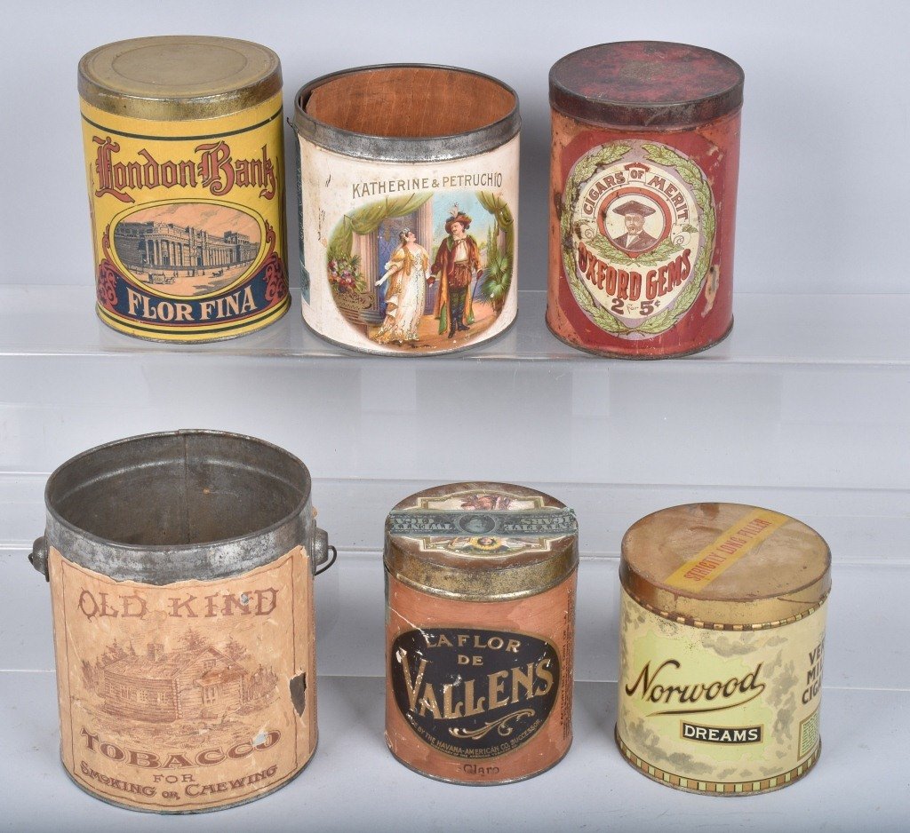 6- VINTAGE CIGAR & TOBACCO TINS (1 of 4)