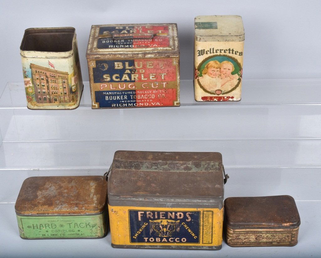 6- VINTAGE CIGAR & TOBACCO TINS (1 of 4)