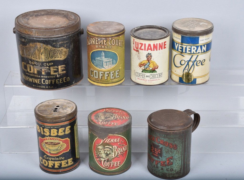 7- VINTAGE COFFEE TINS (1 of 6)