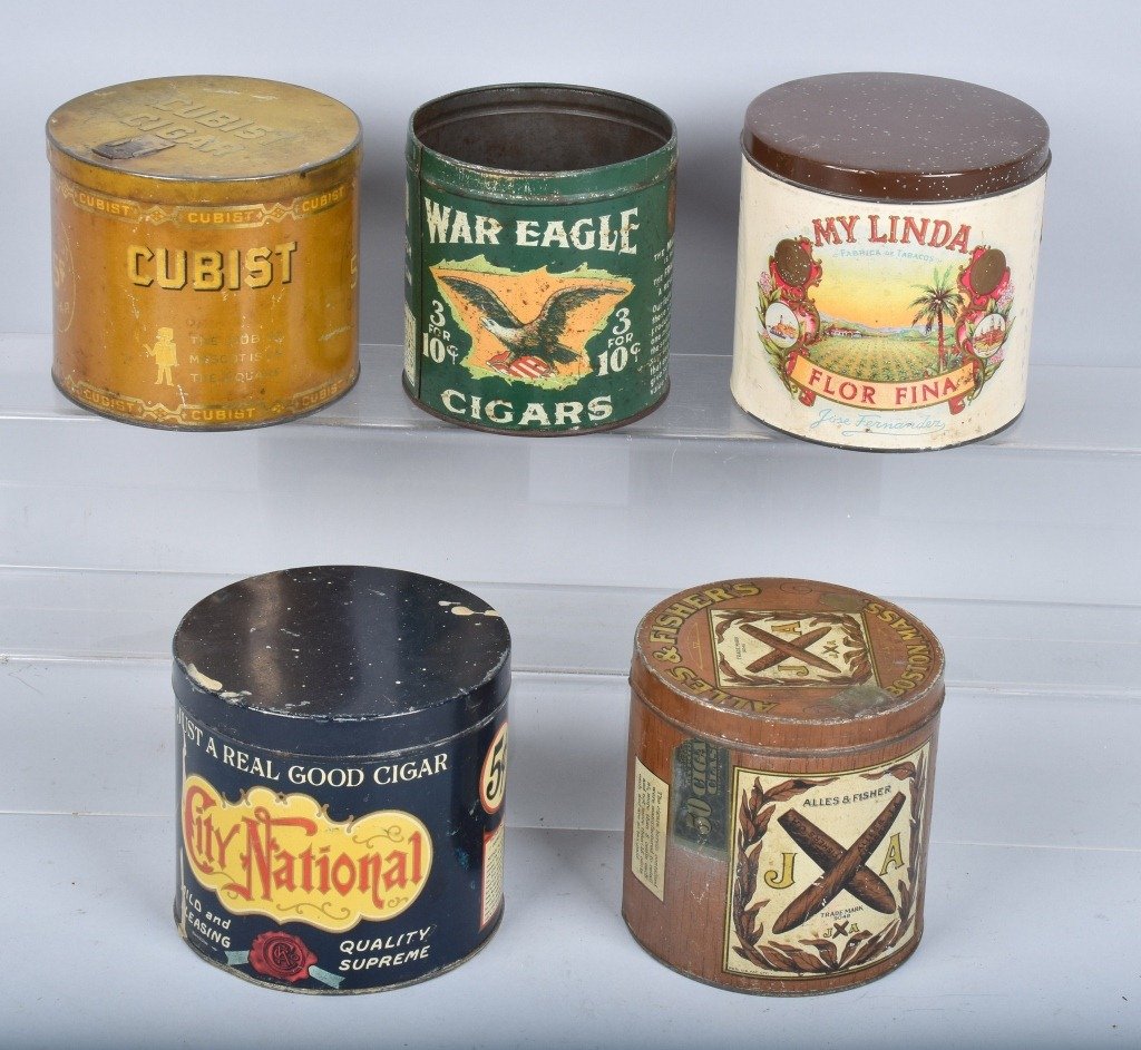 5- VINTAGE CIGAR TINS (1 of 4)