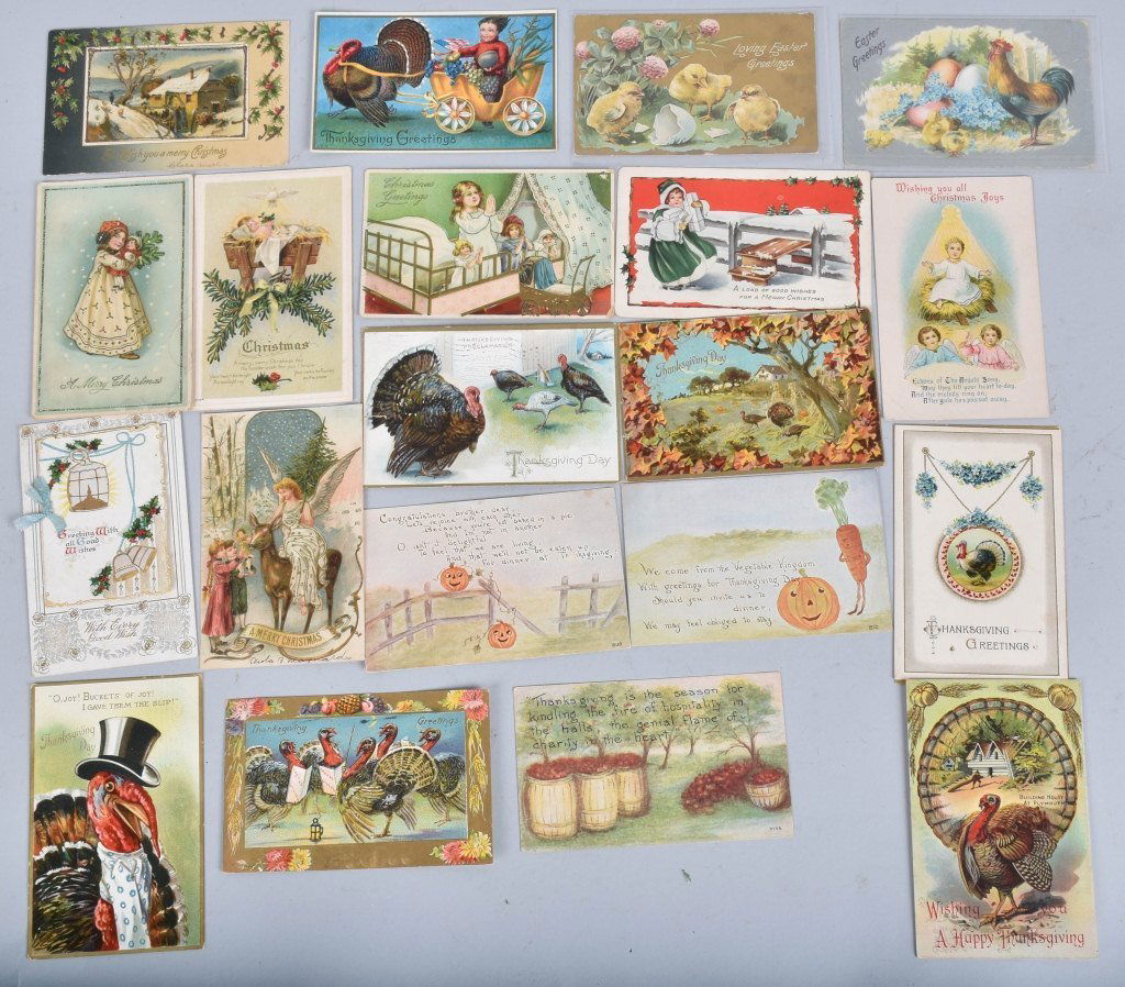 Lot of 50 PLUS HOLIDAY POSTCARDS, VINTAGE (1 of 5)
