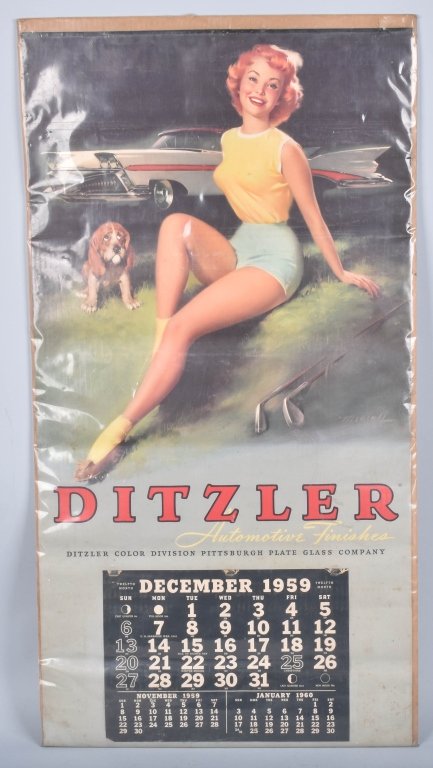LARGE 1959 DITZLER PAINT ADVERTISING CALENDAR (1 of 3)
