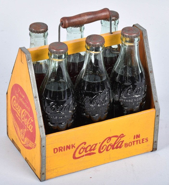 COCA COLA WOOD SIX PACK CARRIER, VINTAGE (1 of 4)