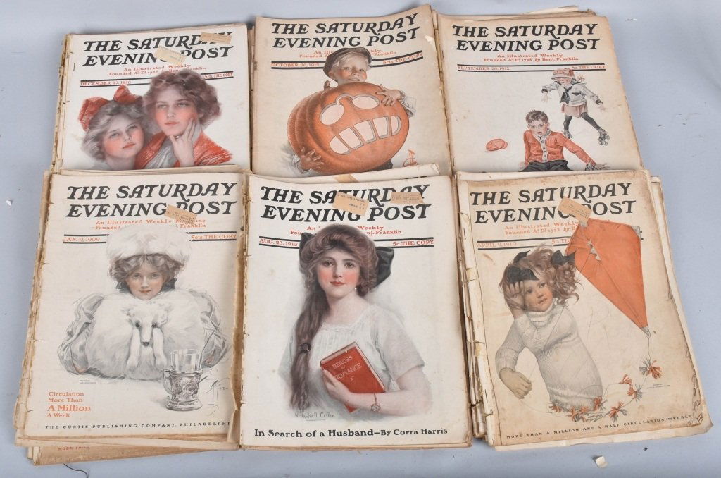 Lot of 35, 1909-1913 SATURDAY EVENING POST ISSUES (1 of 7)