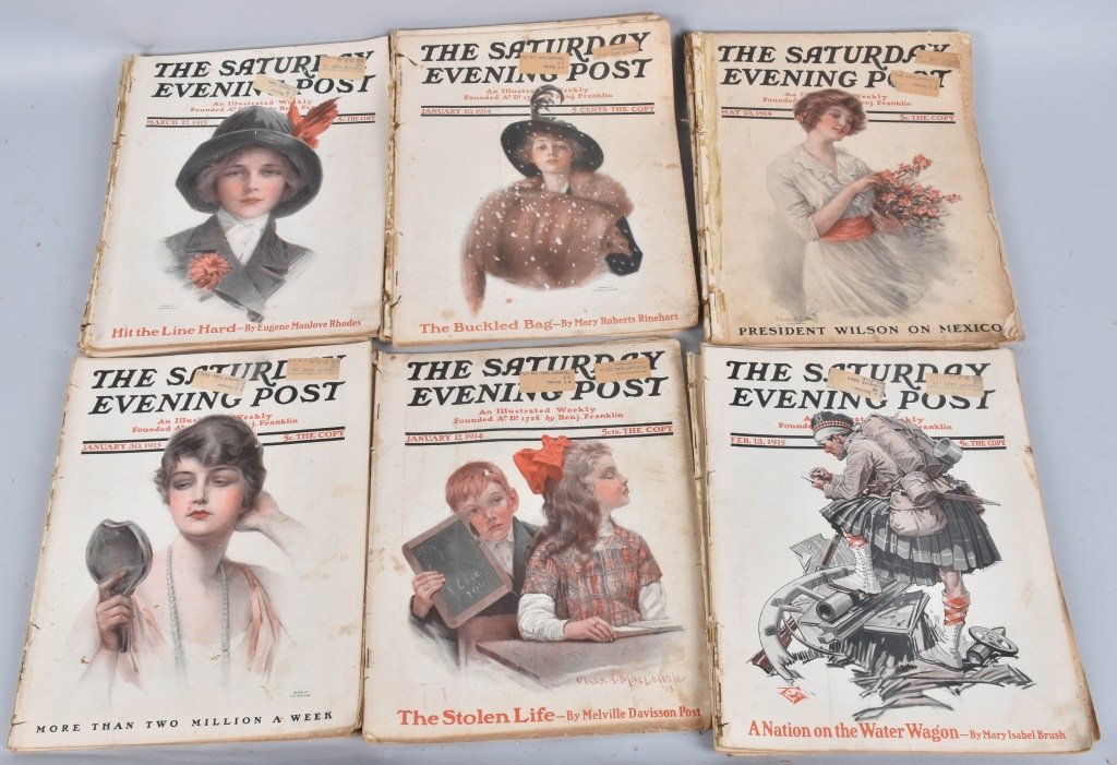Lot of 24, 1914-15 SATURDAY EVENING POST ISSUES (1 of 5)