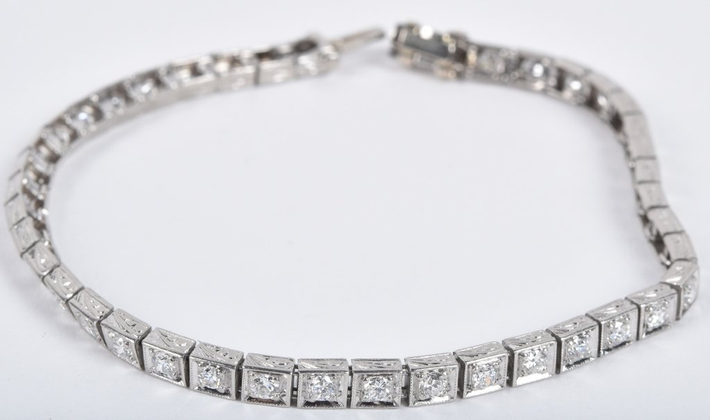 Platinum Art Deco Diamond Bracelet 2.5CWT (1 of 4)
