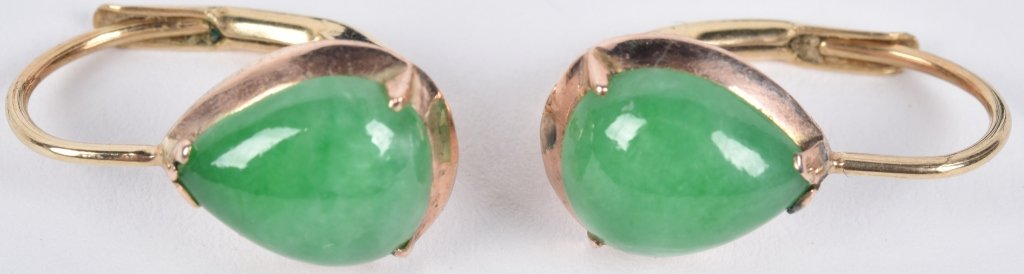 14kt Gold Pair Of Jade Earrings (1 of 3)