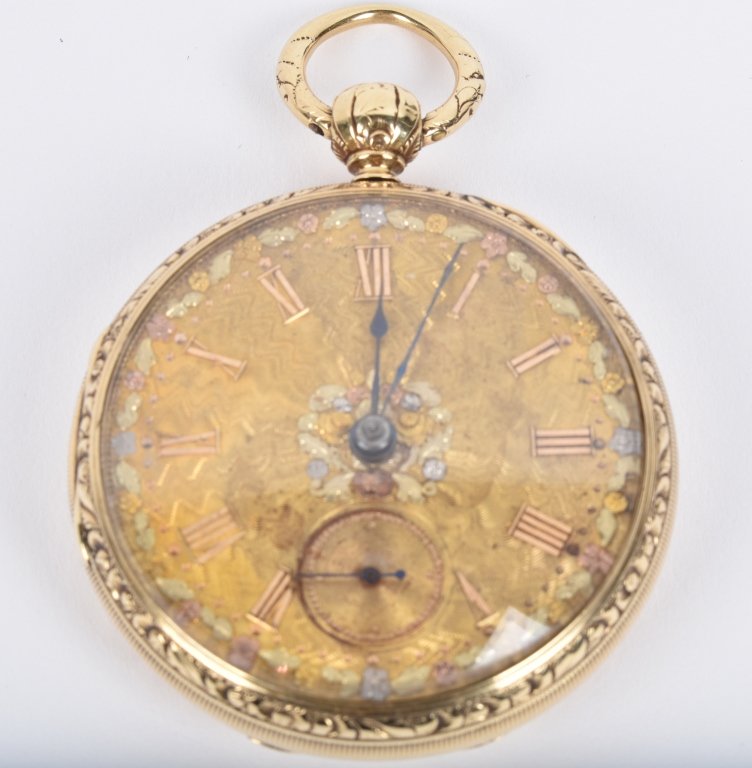 1850s SWISS & ENGLISH 18kt GOLD POCKET WATCH (1 of 9)