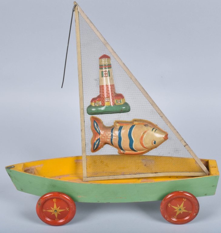 SCARCE SAND TOY SAILBOAT BY CHEIN (1 of 4)