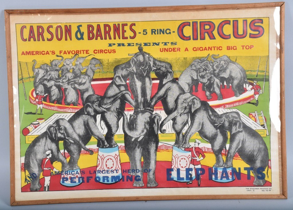CARSON & BARNES 5 RING CIRCUS POSTER (1 of 3)