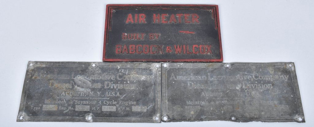 Lot of 3 EARLY MACHINE PLATES, VINTAGE (1 of 3)