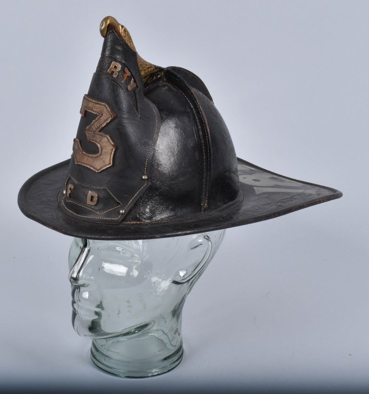 ANTIQUE LEATHER FIREMAN'S HELMET, 1872 (1 of 6)
