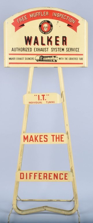 WALKER MUFFLER DISPLAY RACK: Great looking display rack. Has very nice colors and cool skull graphics. 50" Excellent