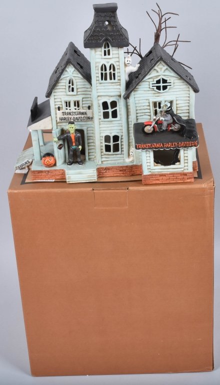HARLEY DAVIDSON HAUNTED DEALERSHIP w/ BOX: Excellent Harley Davidson Halloween item. With original box. Near Mint