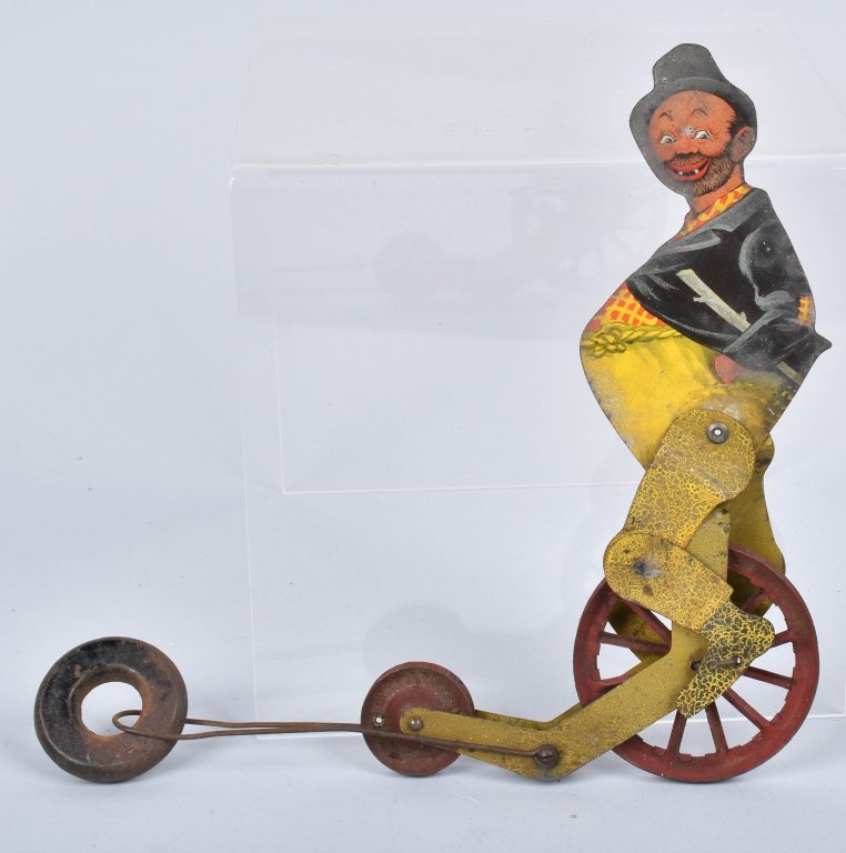 Tin Balancing Toy HOBO ON UNICYCLE: All original with nice graphics. 14" Excellent