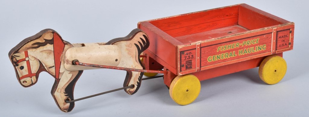 1941 FISHER PRICE #733 PONY EXPRESS: Nice all original. Has lite wear. 16"