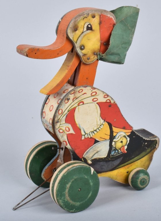 1931 FISHER PRICE 101 GRANNY DOODLE: Early all original toy with some wear and loose paper. 9" Very Good