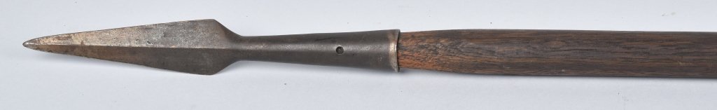 1870's U.S. GUIDON POLE: About 112" long, has metal spear point on one end and iron end support on other. Very Good