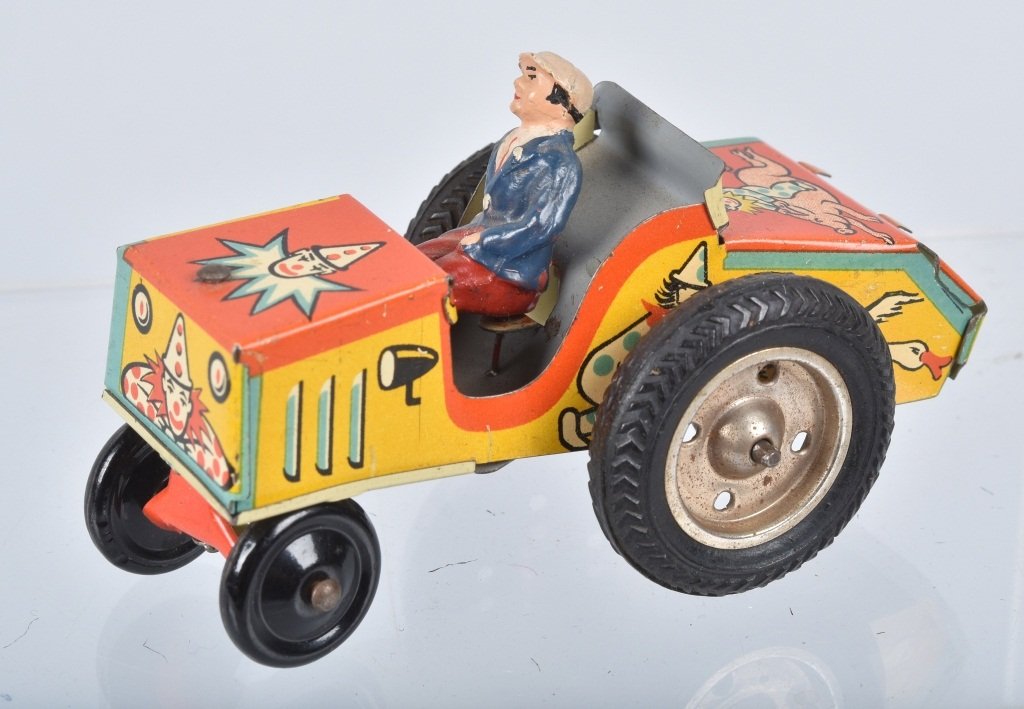 US ZONE GERMANY Tin Windup CLOWN CRAZY CAR (1 of 5)