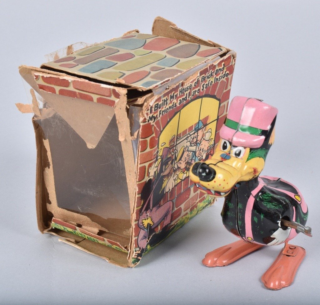 LINEMAR Tin Windup BIG BAD WOLF HOPPER w/ BOX (1 of 6)