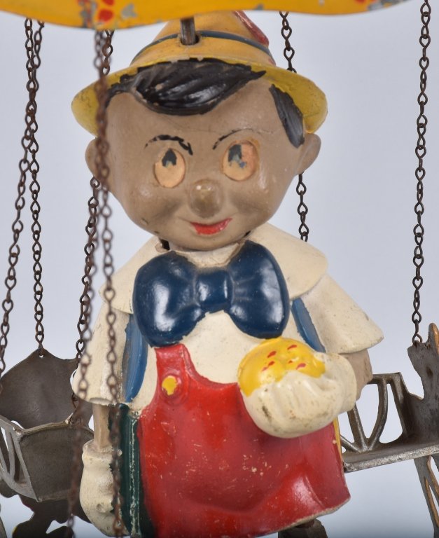Grand Pinocchio vintage en bois jouet ancien de collection Tonna fabrication artisanale Italienne