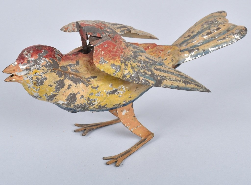 German Hand Painted Tin Bird (1 of 3)