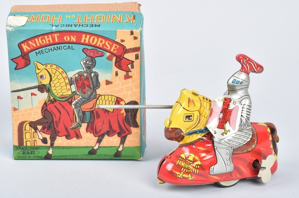 HAJI Tin Windup KNIGHT ON HORSE w/ BOX (1 of 5)