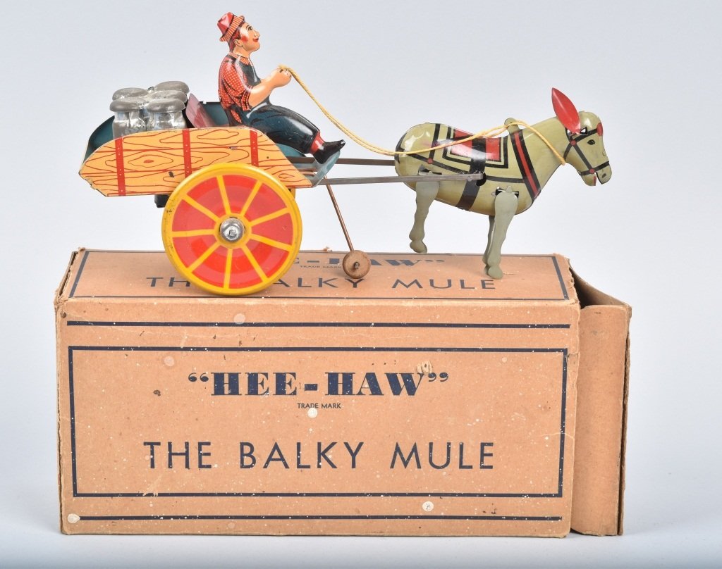MARX Tin Windup HEE-HAW BALKY MULE w/ BOX (1 of 5)