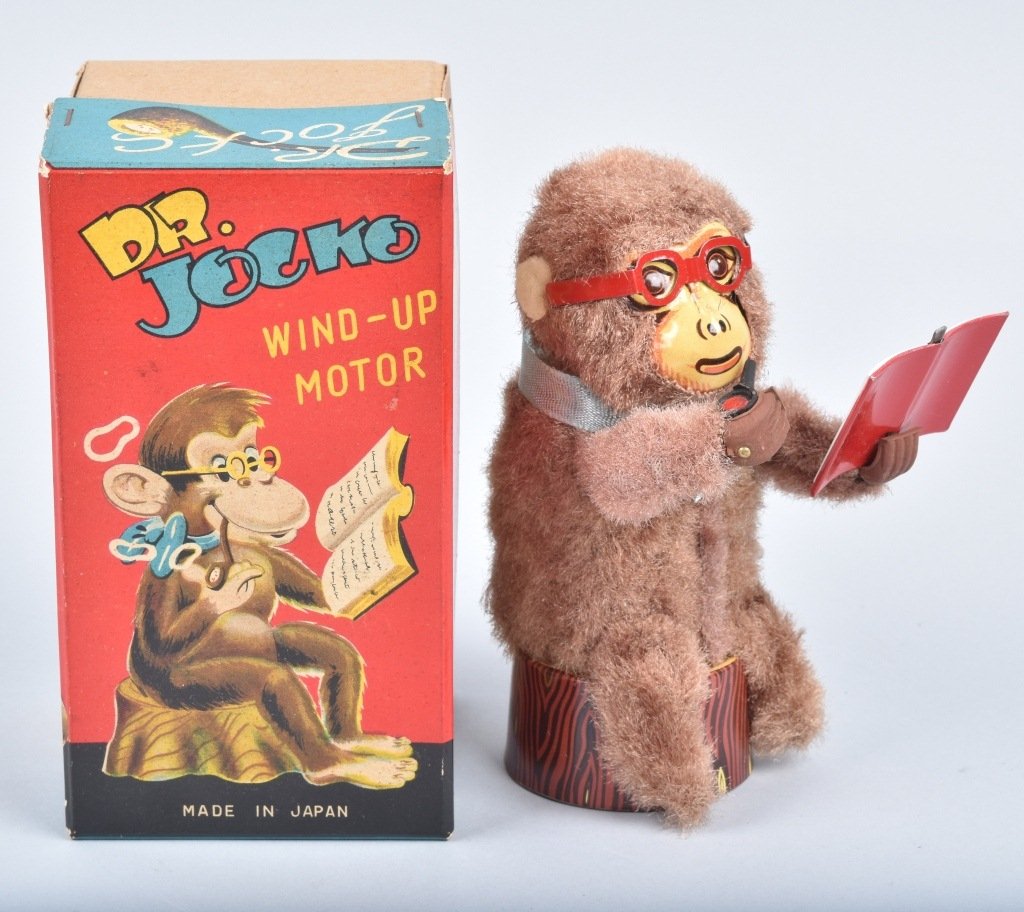 JAPAN Windup DR JOCKO w/ BOX: All original and working. With Box, 6" Excellent