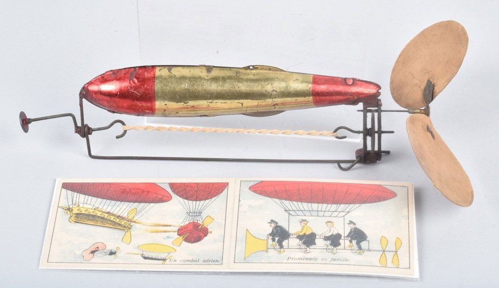 GERMAN Tin Windup NICKLE TOY AIRSHIP ZEPPLIN (1 of 4)