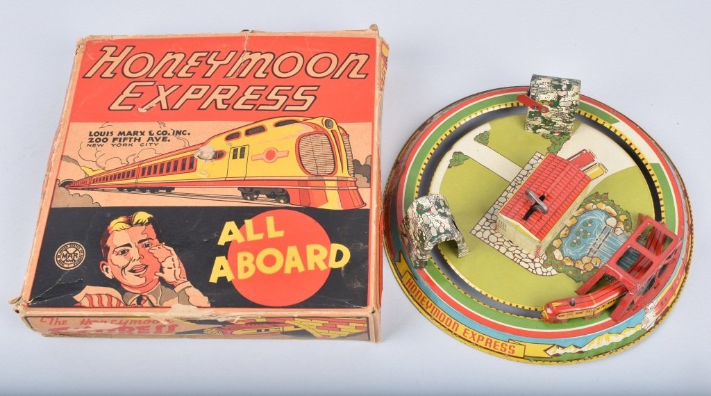 MARX Tin Windup HONEYMOON EXPRESS w/ BOX (1 of 6)