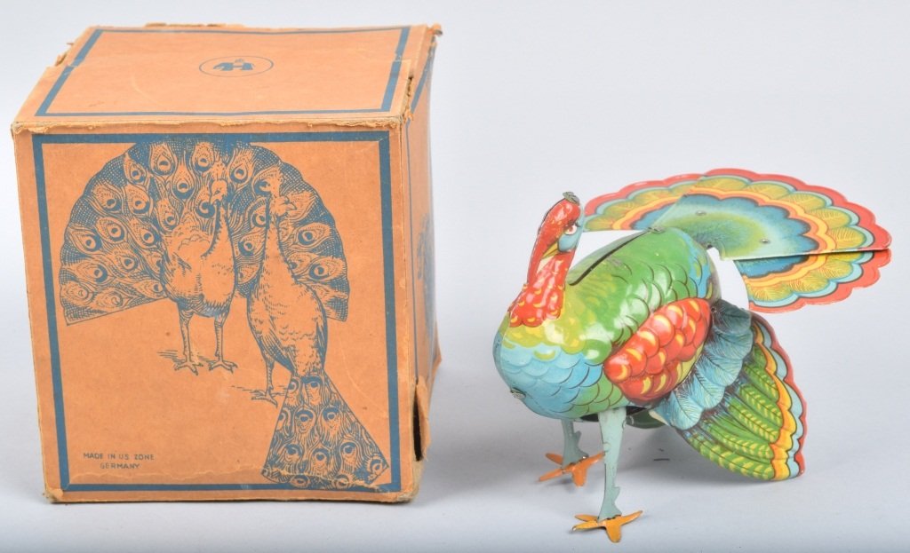 US ZONE GERMANY Tin Windup TURKEY w/ BOX (1 of 6)