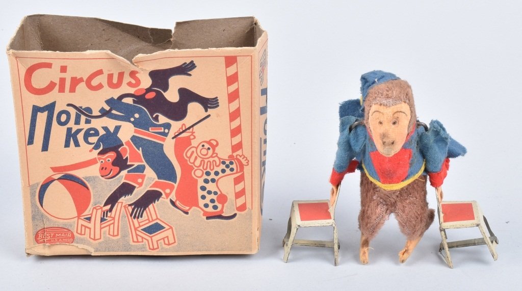JAPAN Windup CIRCUS MONKEY w/ BOX (1 of 6)