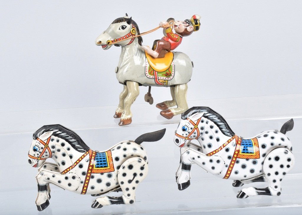 3- JAPAN Tin Windup HORSE TOYS (1 of 5)