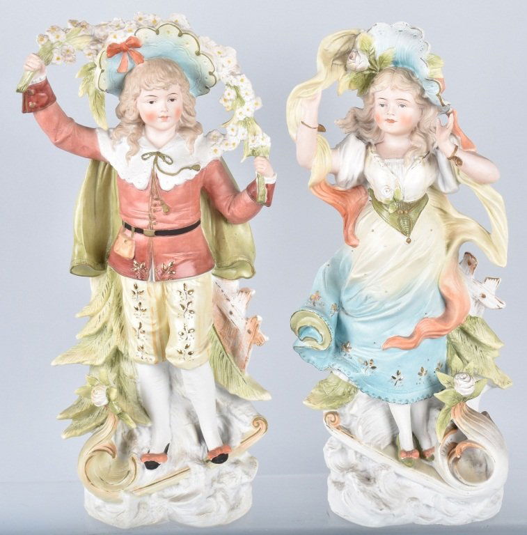 LARGE BISQUE FIGURES SET, VINTAGE (1 of 6)