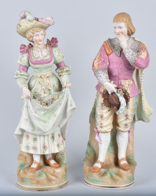LARGE BISQUE FIGURES SET, VINTAGE (1 of 6)