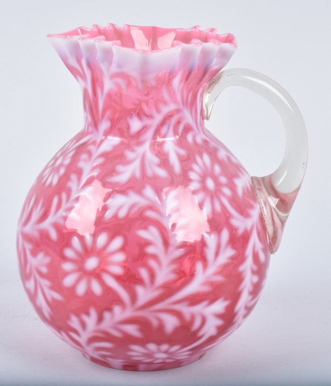 CRANBERRY OPALESCENT WATER PITCHER (1 of 4)