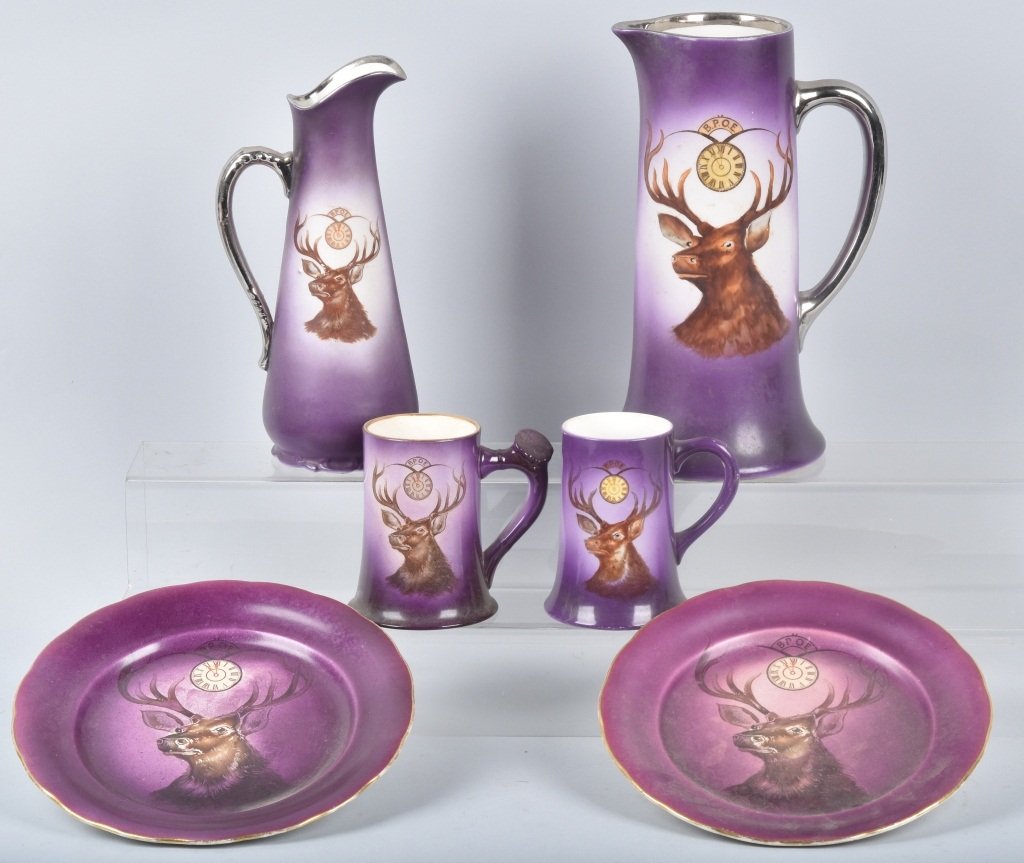 LOT OF 6 ANTIQUE BPOE ELK WARE (1 of 7)