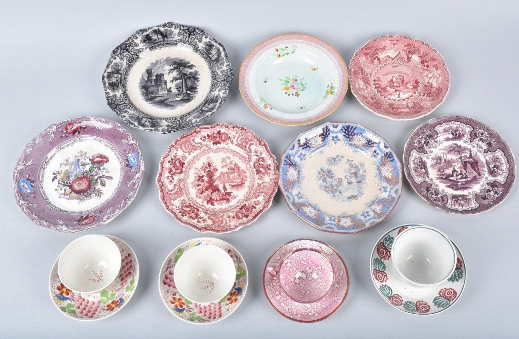 LARGE LOT OF ANTIQUE PLATES and CUPS (1 of 7)