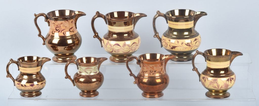 LOT OF 7 COPPER LUSTERWARE CHINA (1 of 4)