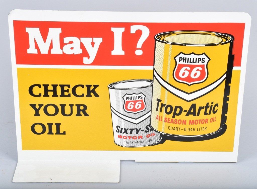 PHILLIPS 66 OIL TIN DOUBLE SIDED SIGN (1 of 2)