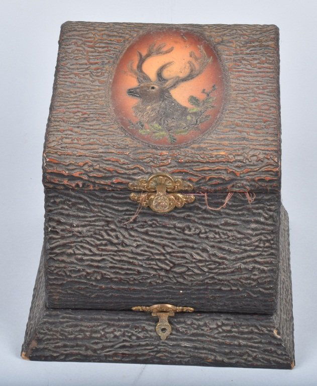 VANITY ELK COLLAR/ JEWELRY BOX, VINTAGE (1 of 5)